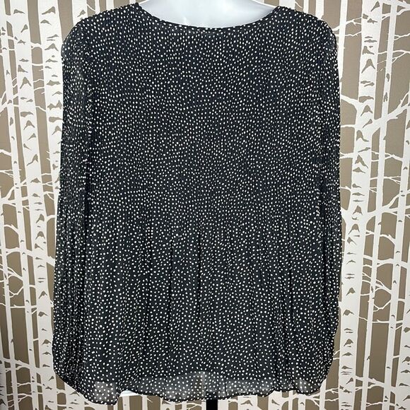 Shirred Polka Dot Semi-Sheer Puff Sleeve Blouse size S - Picture 2 of 8